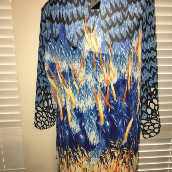 NEW Aris A Exotic Swirl Jacket Style Blouse - Size Large - Gorgeous Vt1 - Picture 4 of 5